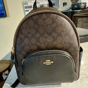 Coach Brown and Black Signature Backpack